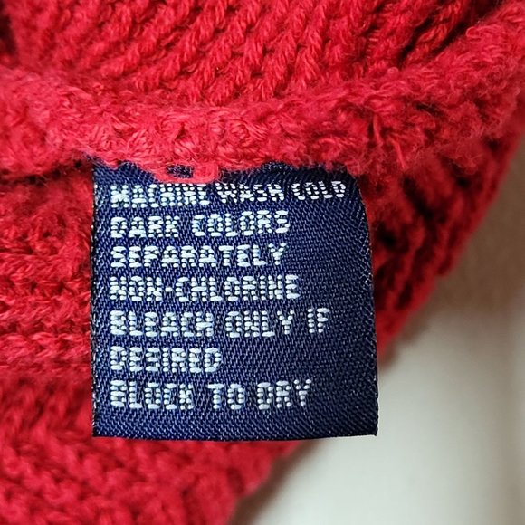 Chaps Ralph Lauren Sweater Men's Large Red Pullover Hand Framed Cotton Outdoors‎ - Picture 6 of 11